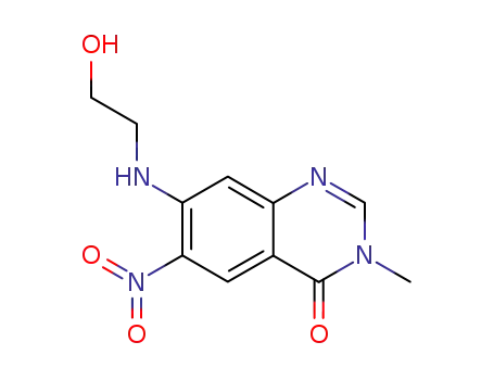 Molecular Structure of 81946-05-6 (7-[(2-hydroxyethyl)amino]-3-methyl-6-nitroquinazolin-4(3H)-one)