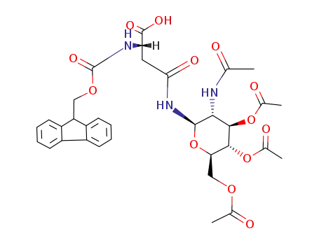 Molecular Structure of 131287-39-3 (FMOC-ASN(AC3ACNH-BETA-GLC)-OH)