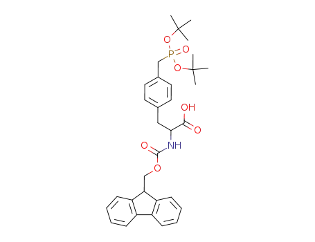 Molecular Structure of 138228-86-1 (4-<(di-tert-butylphosphono)methyl>-N-(fluoren-9-ylmethoxycarbonyl)-D,L-phenylalanine)