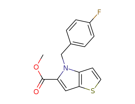 Molecular Structure of 897767-45-2 (methyl N-(4-fluoro)benzyl-4H-thieno[3,2-b]pyrrole carboxylate)