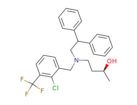 Molecular Structure of 609772-05-6 (2-Butanol,
4-[[[2-chloro-3-(trifluoromethyl)phenyl]methyl](2,2-diphenylethyl)amino]-,
(2S)-)