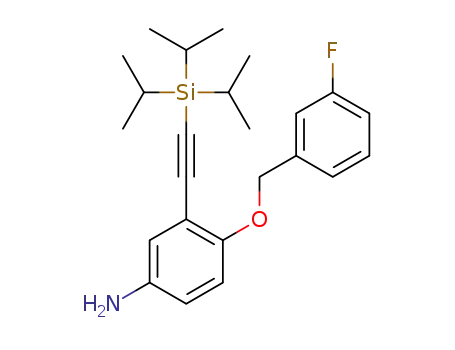 4-(3-fluorobenzyloxy)-3-(2-(triisopropylsilyl)ethynyl)benzenamine