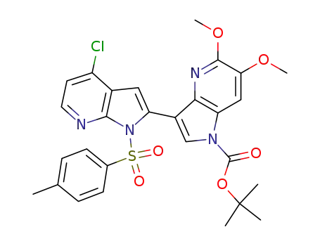 t-Butyl 3-[4-chloro-1-(toluene-4-sulfonyl)-1H-pyrrolo[2,3-b]pyridin-2-yl]-5,6-dimethoxypyrrolo[3,2-b]pyridine-1-carboxylate