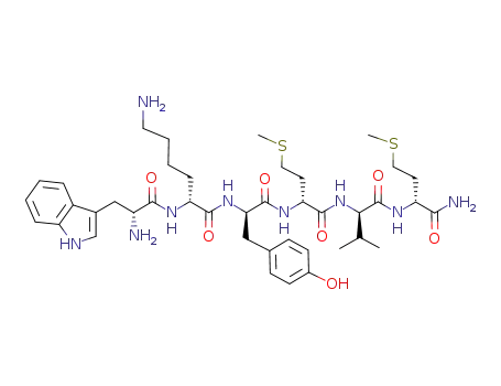 Molecular Structure of 187986-11-4 (H-TRP-LYS-TYR-MET-VAL-MET-NH2)