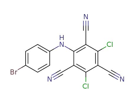 2-[(4-ブロモフェニル)アミノ]-4,6-ジクロロ-1,3,5-ベンゼントリカルボニトリル