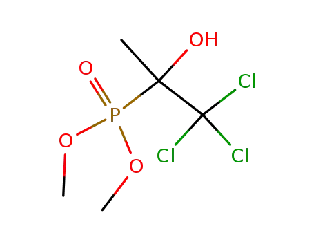 Molecular Structure of 35898-90-9 (Phosphonic acid, (2,2,2-trichloro-1-hydroxy-1-methylethyl)-, dimethyl
ester)