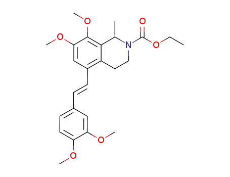 5-[2-(3,4-dimethoxy-phenyl)-vinyl]-7,8-dimethoxy-1-methyl-3,4-dihydro-1<i>H</i>-isoquinoline-2-carboxylic acid ethyl ester