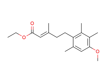 2-Pentenoic acid, 5-(4-methoxy-2,3,6-trimethylphenyl)-3-methyl-, ethyl
ester, (E)-