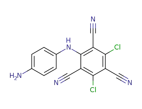 2-[(4-Aminophenyl)amino]-4,6-dichloro-1,3,5-benzenetricarbonitrile