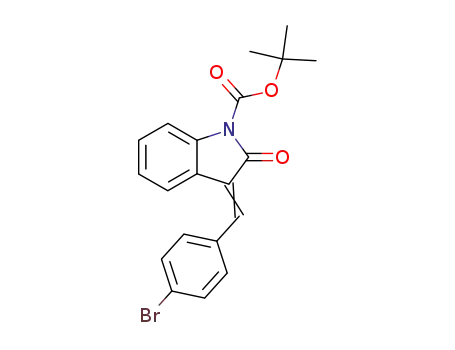 Molecular Structure of 923569-35-1 (1H-Indole-1-carboxylic acid,
3-[(4-bromophenyl)methylene]-2,3-dihydro-2-oxo-, 1,1-dimethylethyl
ester)