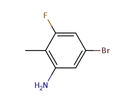 Molecular Structure of 886761-86-0 (5-BroMo-3-fluoro-2-Methylaniline)