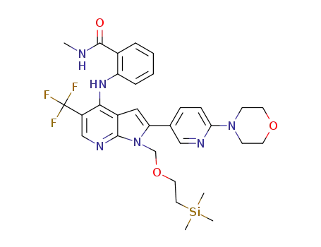 N-methyl-2-[2-(6-morpholin-4-yl-pyridin-3-yl)-5-trifluoromethyl-1-(2-trimethylsilanyl-ethoxymethyl)-1H-pyrrolo[2,3-b]pyridin-4-ylamino]-benzamide
