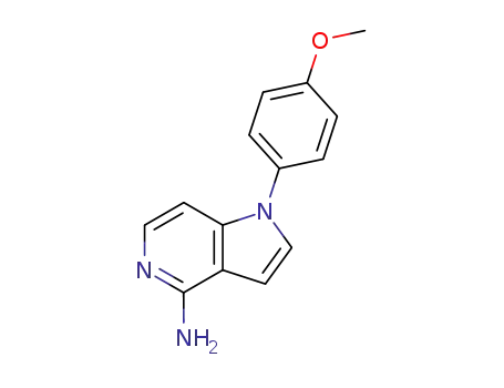 Molecular Structure of 122379-59-3 (1-(4-Methoxy-phenyl)-1H-pyrrolo[3,2-c]pyridin-4-ylamine)