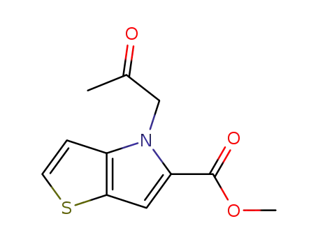 Molecular Structure of 892406-73-4 (4H-Thieno[3,2-b]pyrrole-5-carboxylic acid, 4-(2-oxopropyl)-, methyl
ester)