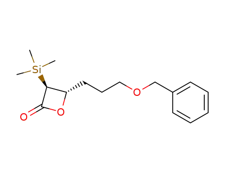 Molecular Structure of 123433-61-4 (2-Oxetanone, 4-[3-(phenylmethoxy)propyl]-3-(trimethylsilyl)-)