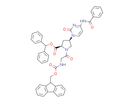 D-Proline,
N-[(9H-fluoren-9-ylmethoxy)carbonyl]glycyl-4-[4-(benzoylamino)-2-oxo-1
(2H)-pyrimidinyl]-, diphenylmethyl ester, (4R)-