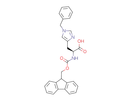 Molecular Structure of 84030-19-3 (FMOC-HIS(BZL)-OH)