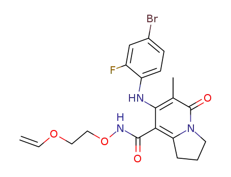 7-(4-Bromo-2-fluoro-phenylamino)-6-methyl-5-oxo-1,2,3,1-tetrahydro-indolizine-8-carboxylic acid (2-vinyloxy-ethoxy)-amide