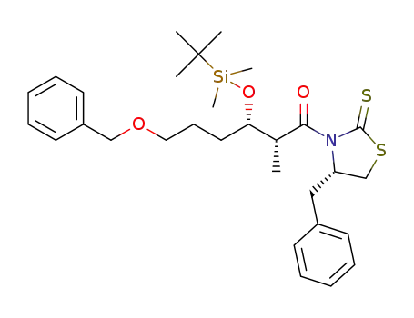 (2R,3S)-1-((S)-4-benzyl-2-thioxothiazolidin-3-yl)-6-(benzyloxy)-3-(terttertbutyldimethylsilyloxy)-2-methylhexan-1-one
