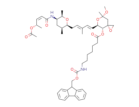 Heptanoic acid, 7-[[(9H-fluoren-9-ylmethoxy)carbonyl]amino]-,
(3R,4R,5R,7S)-5-[(1E,3E)-5-[(2S,3S,5R,6R)-5-[[(2Z,4S)-4-(acetyloxy)-
1-oxo-2-pentenyl]amino]tetrahydro-3,6-dimethyl-2H-pyran-2-yl]-3-methyl
-1,3-pentadienyl]-7-methoxy-7-methyl-1,6-dioxaspiro[2.5]oct-4-yl ester
