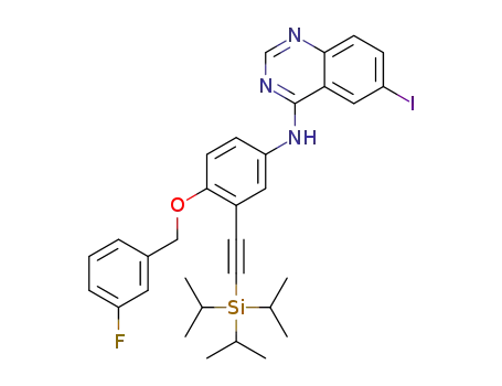 N-(4-(3-fluorobenzyloxy)-3-(2-(triisopropylsilyl)ethynyl)phenyl)-6-iodoquinazolin-4-amine