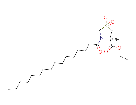 Molecular Structure of 161859-48-9 (L-(N-hexadecanoyl)-thiazolidine-S-dioxide-4-carboxylic acid ethyl ester)
