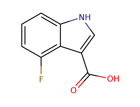 Molecular Structure of 23077-42-1 (1H-INDOLE-3-CARBOXYLIC ACID,4-FLUORO-)