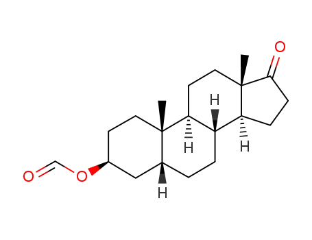 Molecular Structure of 95462-35-4 (Formic acid (3S,5R,8R,9S,10S,13S,14S)-10,13-dimethyl-17-oxo-hexadecahydro-cyclopenta[a]phenanthren-3-yl ester)