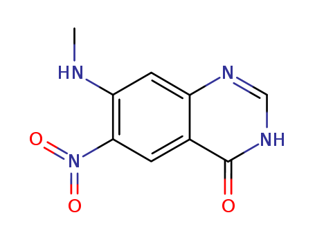 Molecular Structure of 105664-93-5 (4(1H)-Quinazolinone, 7-(methylamino)-6-nitro-)