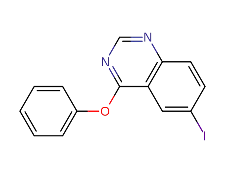 Molecular Structure of 287193-14-0 (Quinazoline, 6-iodo-4-phenoxy-)