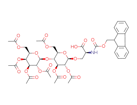 Molecular Structure of 169275-84-7 (N-(9-Fluorenylmethoxycarbonyl)-O-(2,3,6,2',3',4',6'-hepta-O-acetyl--D-lactosyl)-L-serine)
