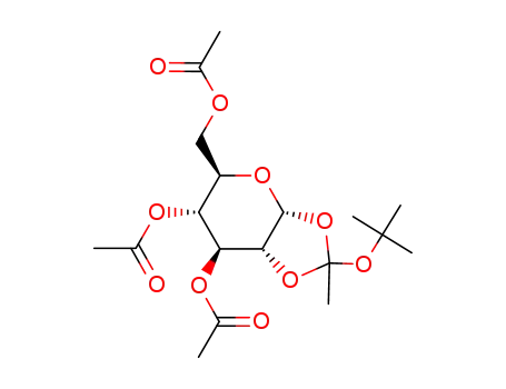 Molecular Structure of 4715-05-3 (3,4,6-tri-O-acetyl-α-D-glucopyranose-1,2-(t-butylorthoacetat))