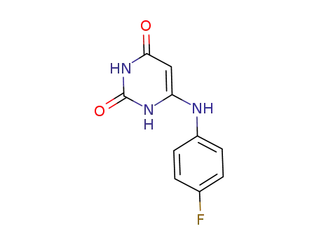 Molecular Structure of 299442-19-6 (2,4(1H,3H)-Pyrimidinedione, 6-[(4-fluorophenyl)amino]-)