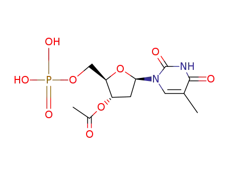 Molecular Structure of 4304-30-7 (5'-Thymidylic acid, 3'-acetate)