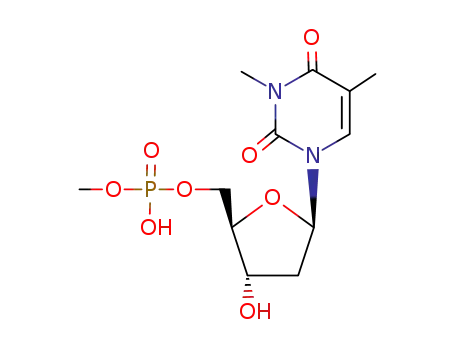 Molecular Structure of 87171-84-4 (3-methylthymidine-5'-(methyl hydrogenephosphate))