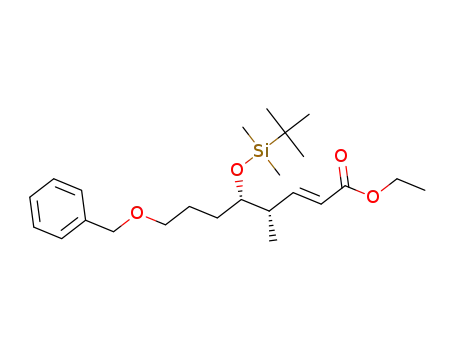 (4S,5S,E)-ethyl 8-(benzyloxy)-5-(tert-butyldimethylsilyloxy)-4-methyloct-2-enoate