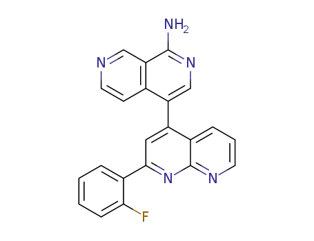 4-[2-(2-fluoro-phenyl)-[1,8]naphthyridin-4-yl]-[2,7]naphthyridin-1-ylamine