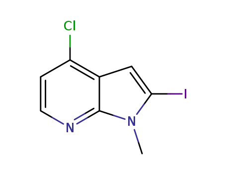 Molecular Structure of 1312581-09-1 (4-chloro-2-iodo-1-Methyl-1H-pyrrolo[2,3-b]pyridine)