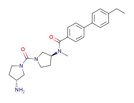 Molecular Structure of 764719-47-3 (4'-Ethyl-biphenyl-4-carboxylic acid [(S)-1-((R)-3-amino-pyrrolidine-1-carbonyl)-pyrrolidin-3-yl]-methyl-amide)