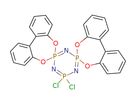 Molecular Structure of 128175-80-4 (2,2-dichloro-4,4,6,6-bis[spiro(2',2''-dioxy-1'',1''-biphenyl)]cyclotriphosphazene)