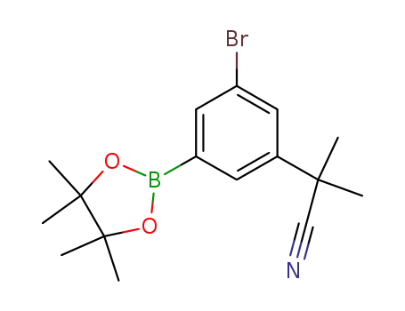 2-(3-bromo-5-(4,4,5,5-tetramethyl-1,3,2-dioxaborolan-2-yl)phenyl)-2-methylpropanenitrile