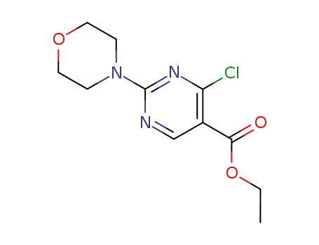 Molecular Structure of 34750-23-7 (ETHYL 4-CHLORO-2-MORPHOLINOPYRIMIDINE-5-CARBOXYLATE)