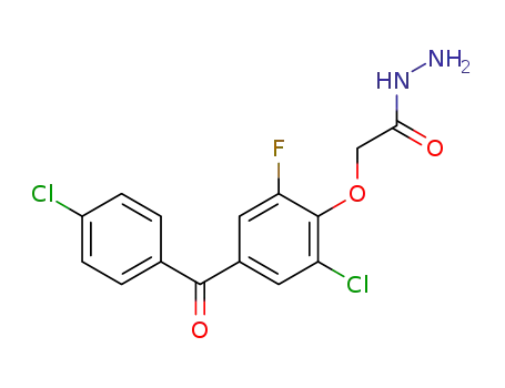 Molecular Structure of 1443038-08-1 (2-(2-chloro-4-(4-chlorobenzoyl)-6-fluorophenoxy)acetohydrazide)