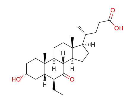 Molecular Structure of 915038-25-4 (Cholan-24-oic acid,6-ethyl-3-hydroxy-7-oxo-,(3α,5β,6β)-)