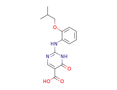 Molecular Structure of 98772-05-5 (2-{[2-(butan-2-yloxy)phenyl]amino}-6-oxo-1,6-dihydropyrimidine-5-carboxylic acid)