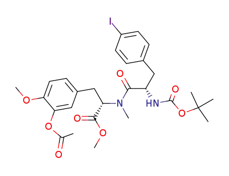 3-acetoxy-N,O-dimethyl-N-<<(tert-butyloxy)carbonyl>-L-4'-iodophenylalanyl>-L-tyrosine methyl ester