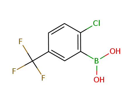 Molecular Structure of 182344-18-9 (2-Chloro-5-(trifluoromethyl)phenylboronic acid)