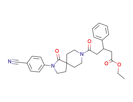 5-[2-(4-cyanophenyl)-1-oxo-2,8-diazaspiro[4.5]dec-8-yl]-5-oxo-3-phenylpentanoic acid ethyl ester