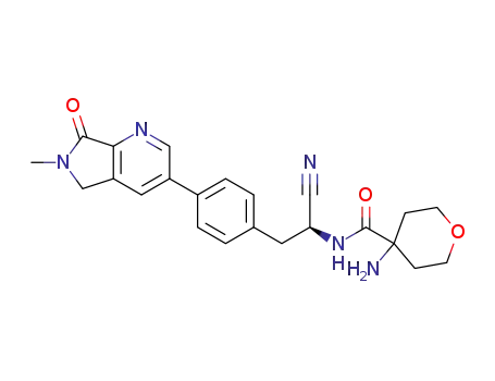 (S)-4-amino-N-(1-cyano-2-(4-(6-methyl-7-oxo-6,7-dihydro-5H-pyrrolo[3,4-b]pyridin-3-yl)phenyl)ethyl)tetrahydro-2H-pyran-4-carboxamide