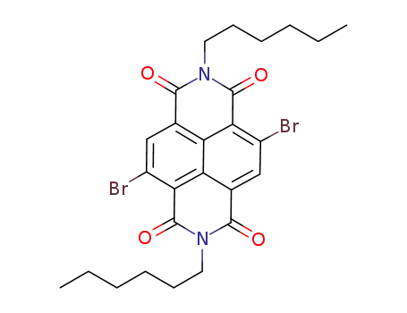 Molecular Structure of 1239327-73-1 (4,9-Dibromo-2,7-dihexylbenzo[lmn][3,8]phenanthroline-1,3,6,8(2H,7H)-tetrone)